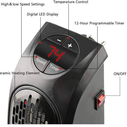 Portable Room Heater with LED Screen - 400 WATTS